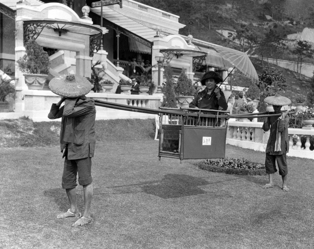 Woman Tourist in Sedan Chair, Hong Kong, 1924 page 1