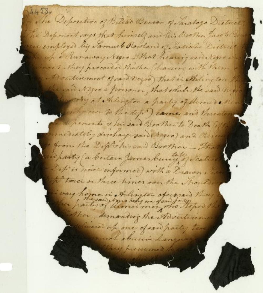 Deposition Regarding Runaway Slave in Vermont Militia, April 20, 1782 page 7