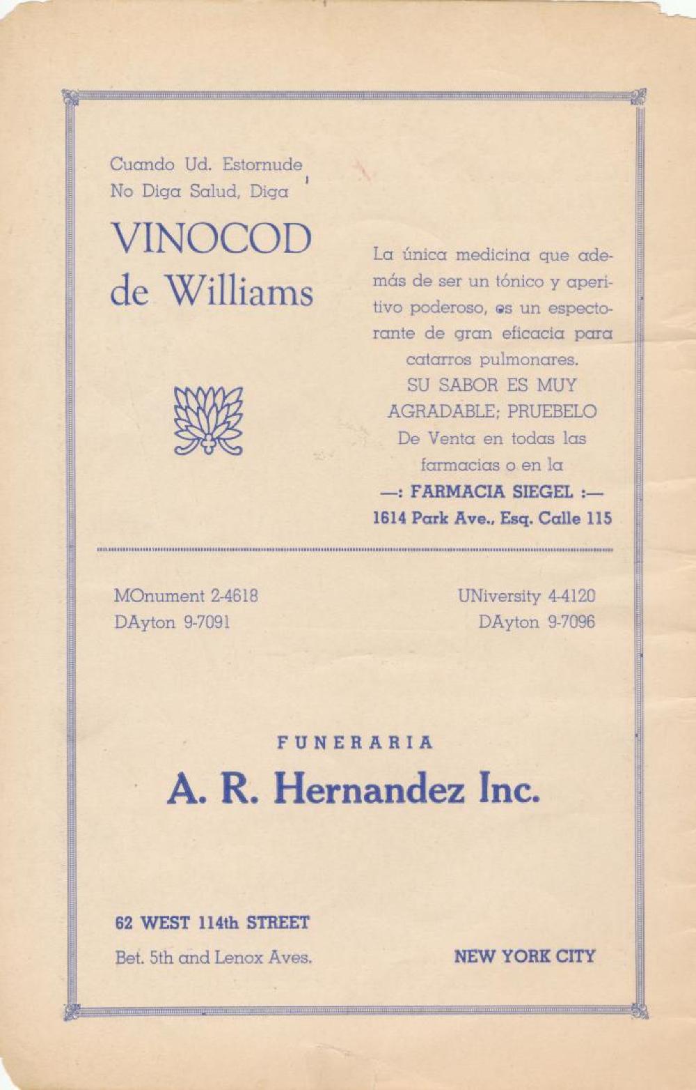 Grand Victory Ball for Oscar Garcia Rivera, 1939 page 2