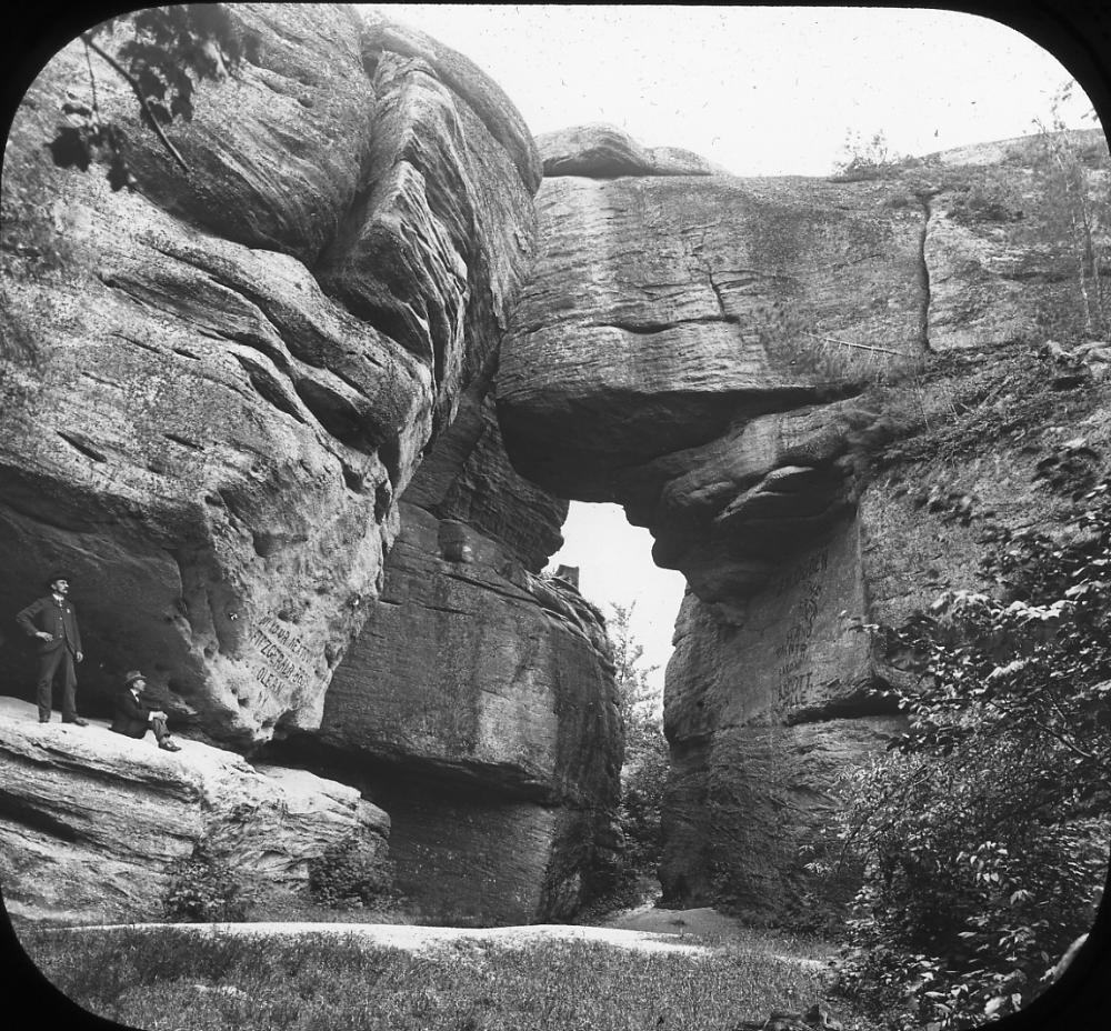 Natural Bridge at Rock City Park, Near Olean, c. 1900 page 1