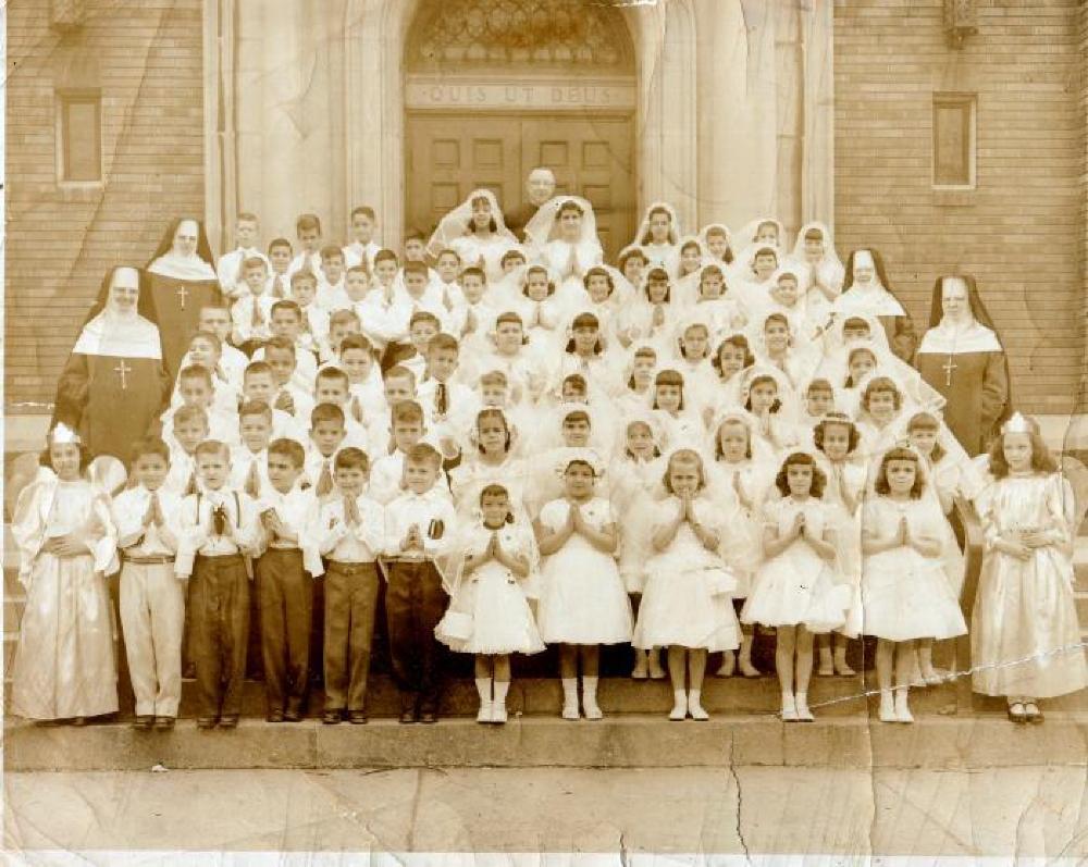 First Communion Class at St. Michael's Church, Amsterdam, 1956 page 1