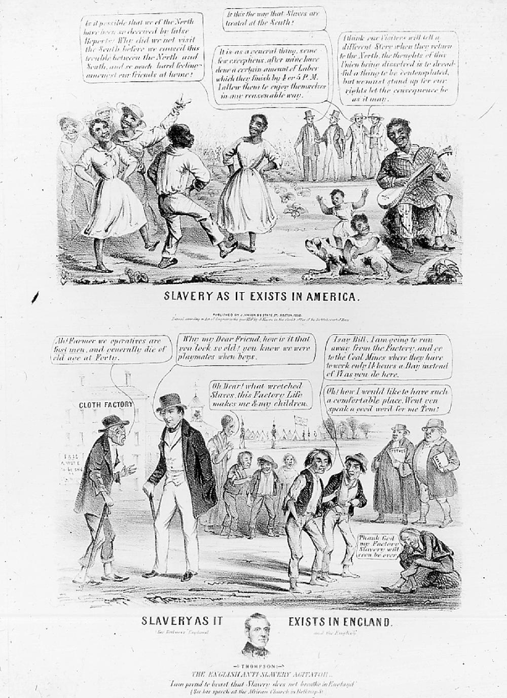 Slavery in America and England Compared, c. 1750 page 1