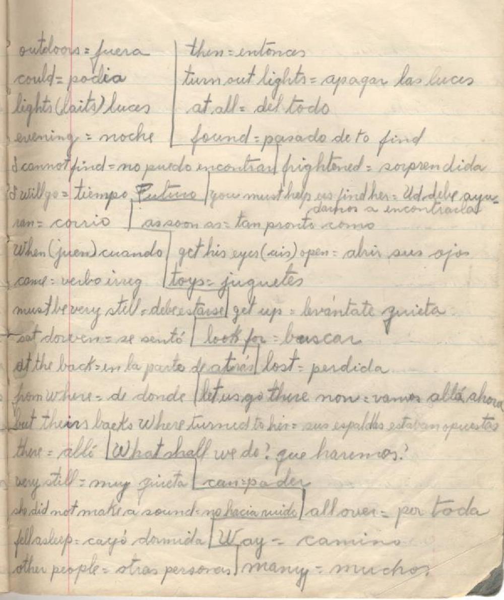 English-Spanish Composition Book Belonging to Pura ConcepciÃ³n, Dominican Republic, 1948 page 3