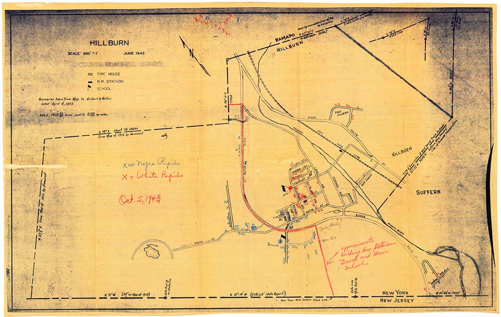Map of Hillburn, New York Showing School Boundary Lines page 1