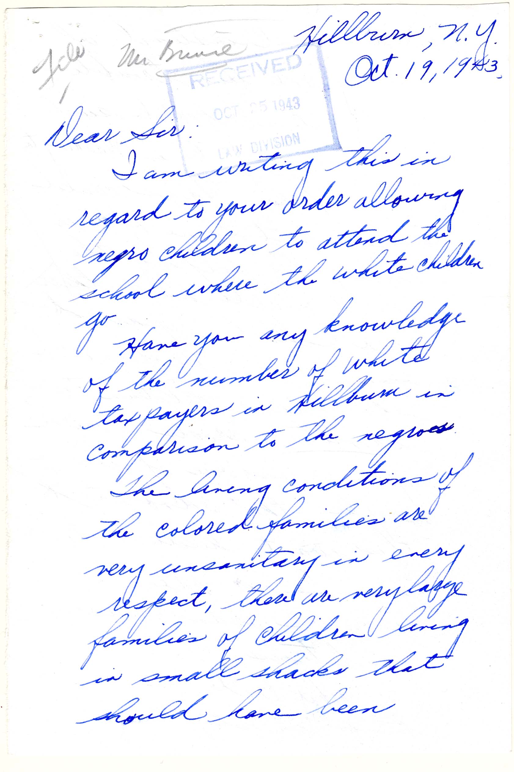 Letter from C.G. to the Education Commissioner Regarding the Hillburn Case page 1