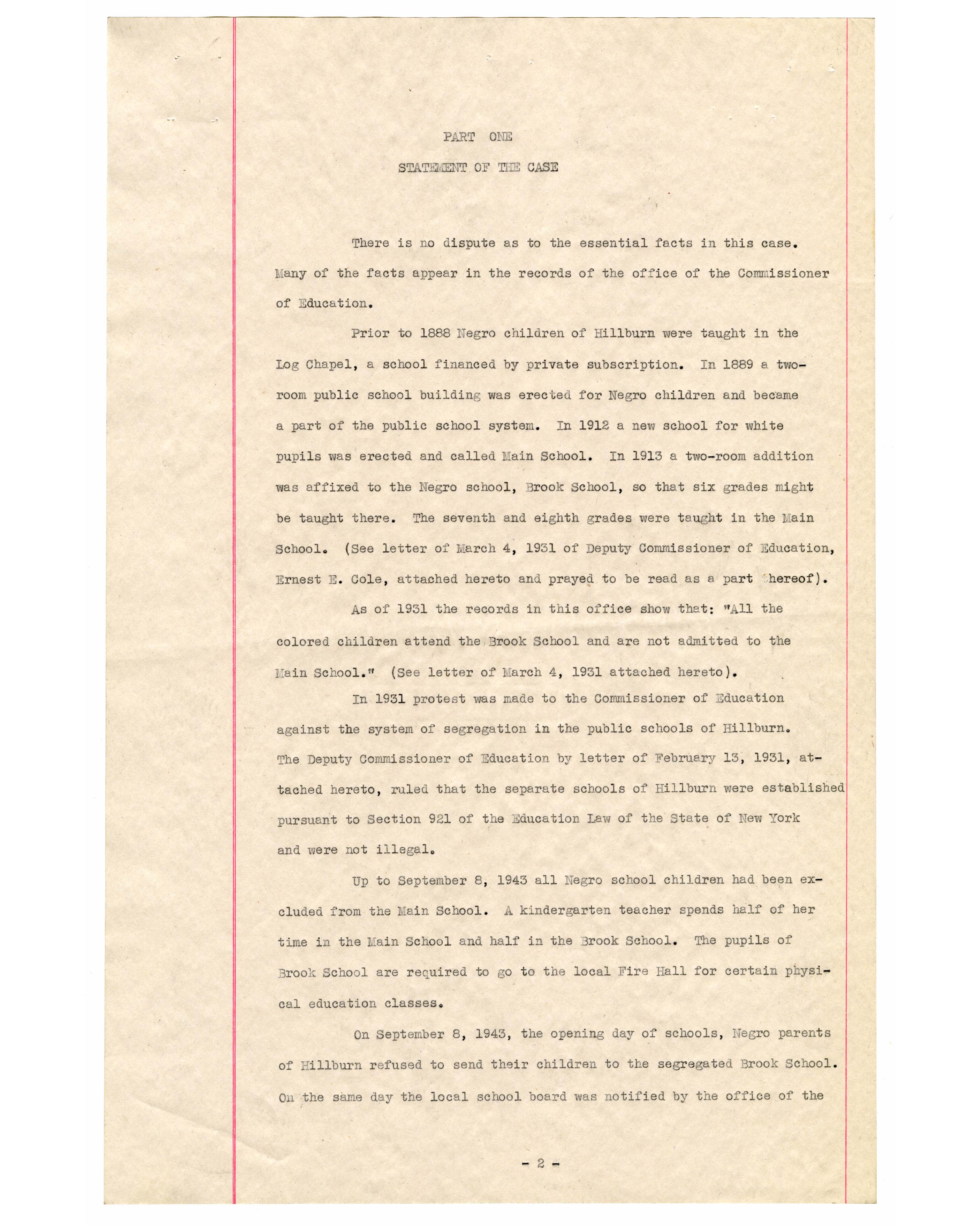 Memorandum Brief for Petitioners in the Hillburn Desegregation Case page 2
