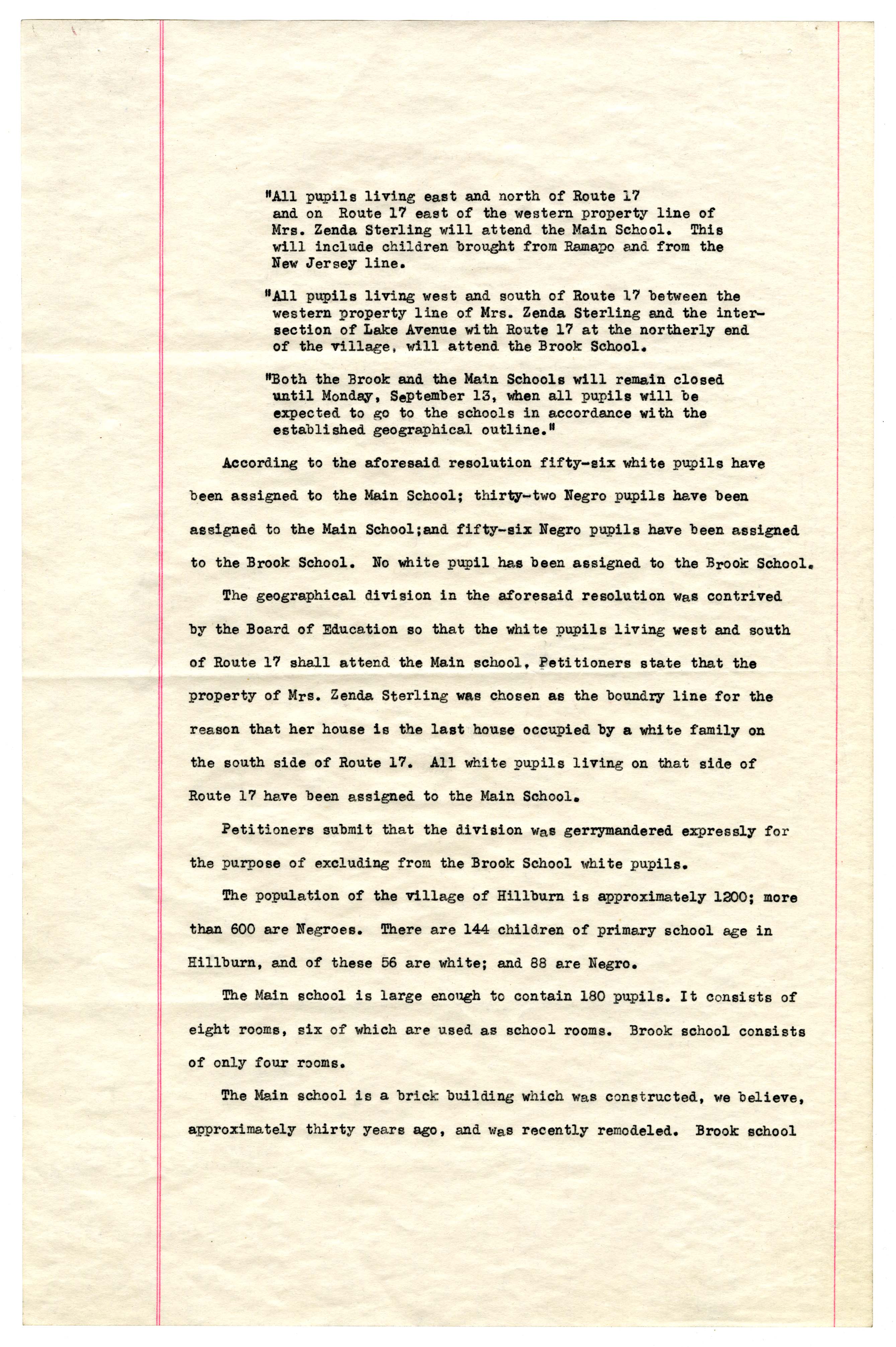 Petition of the Residents of the Village of Hillburn, Rockland County, New York to the Commissioner of Education page 2