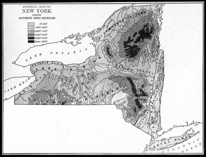 Physical Map Of New York State 2188 102290 Page