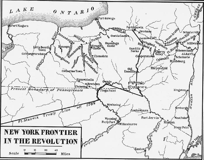 Load Map of the New York Frontier in the Revolution in Main Document Viewer