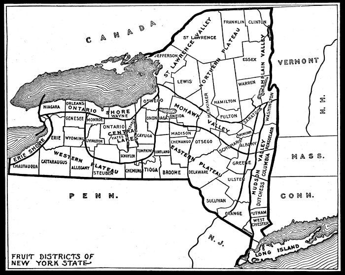 Map of New York State Showing Fruit Districts page 1