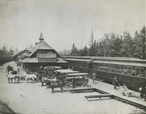 New York Central Depot in the Adirondacks, 1890s page 1