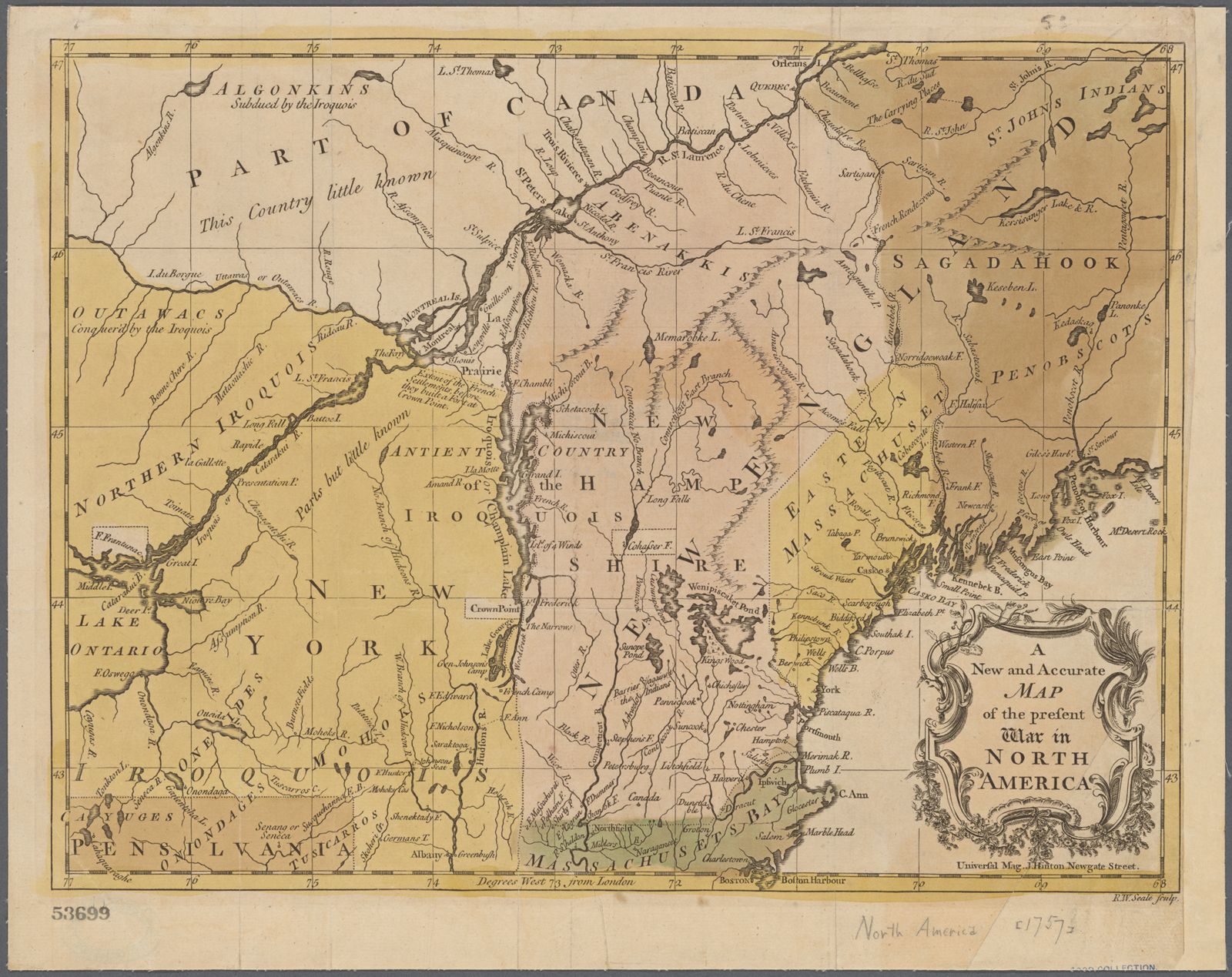 Map of the Present War in North America, 1757 page 1
