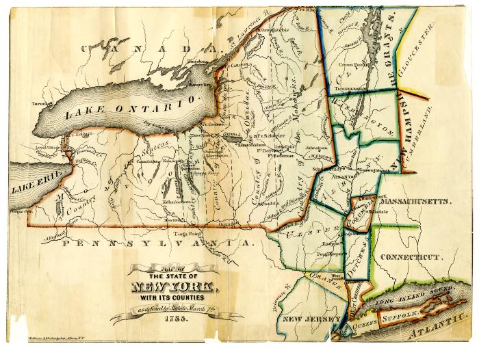 Map of the State of New York with its Counties as defined by statute, March 7, 1788 page 1