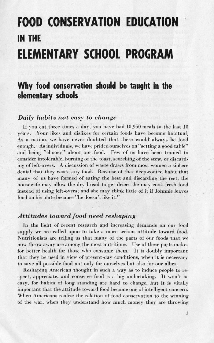 Load World War II. Food Conservation Elementary Education, Page 2 in Main Document Viewer