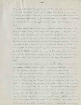 Load Federal Writer's Project Interview, Case #8, with a Male Immigrant from Galicia, Spain, 1939 in Main Document Viewer