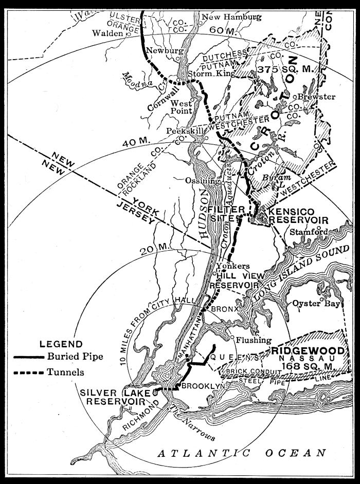Map of the Southern Section of New York City's Water System page 1