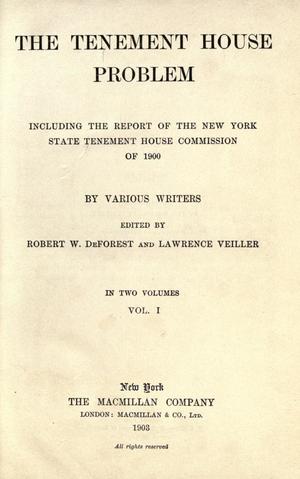 The Tenement House Problem, 1903 page 1