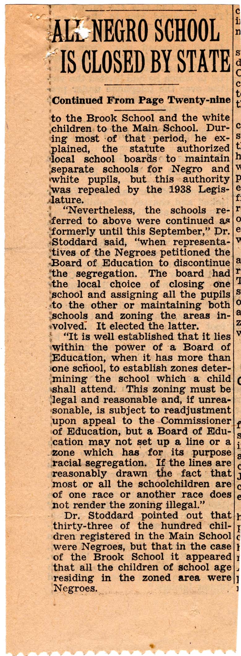 Negro School in Hillburn Closed by Order of State Education Head page 2