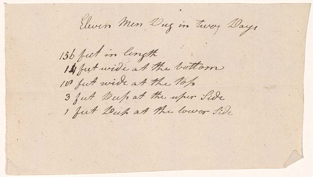 "Eleven Men Dug in Two Days," c. 1793 page 1