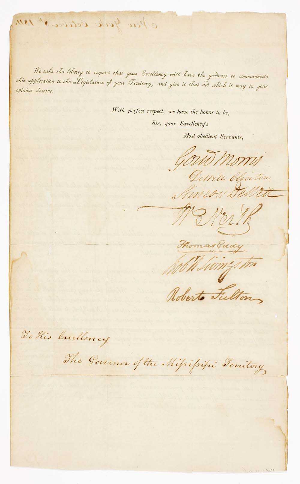 Letter from New York's Canal Commissioners to the Governor of Mississippi Territory, 1811 page 2