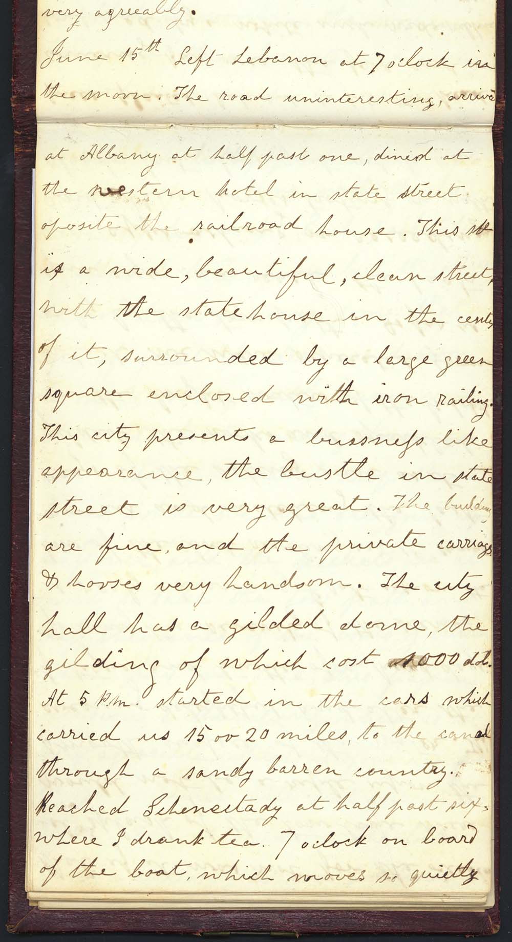 Travel journal of Clarissa Burroughs, 1835 page 1