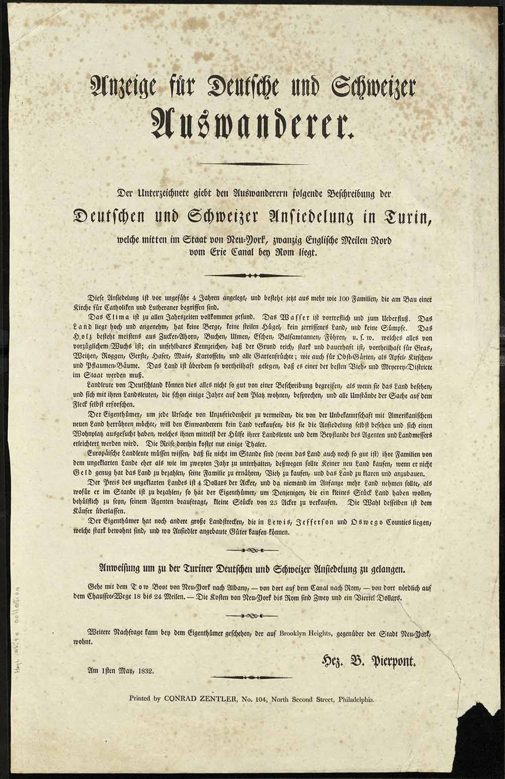 Broadside written in German and signed by H.B. Peirpon, May1, 1832 page 2
