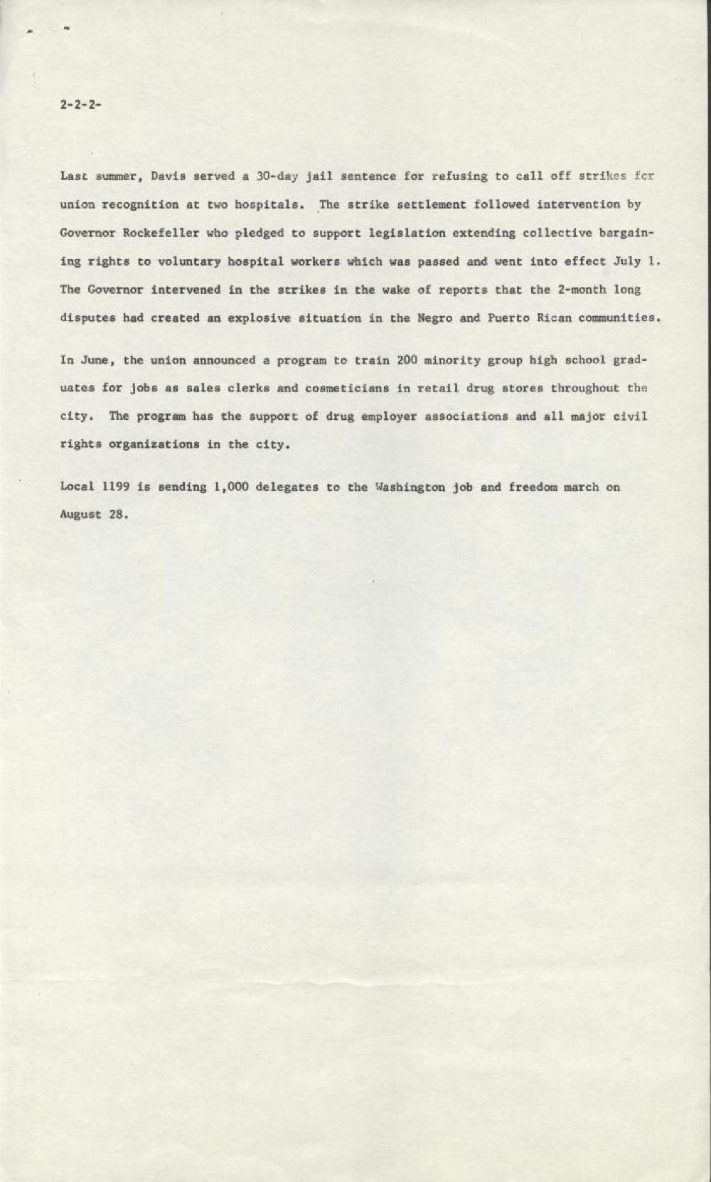 Drug & Hospital Employee Union, Local 1199, End Job Bias in New York City Building Trades, 1963 page 2