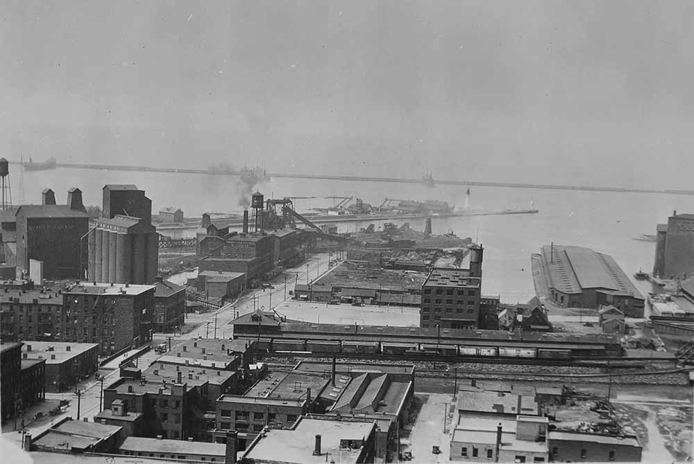 Photograph of Buffalo, looking westward, showing the city's harbor, May 13, 1922 page 1