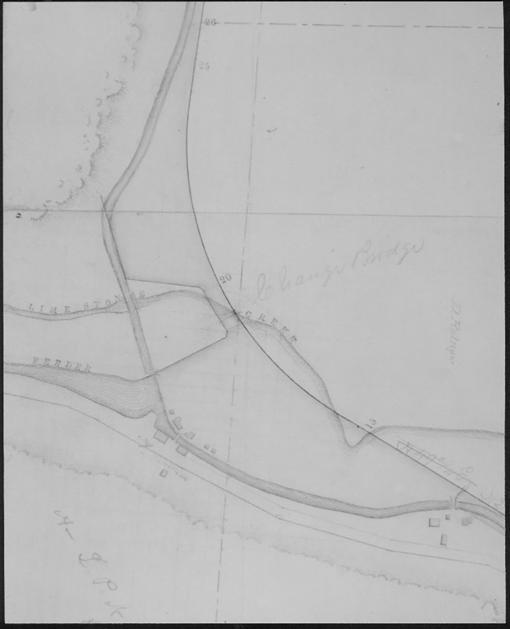 Map of Fayetteville, New York, used as a planning document for the enlargement of the Erie Canal, c. 1847 page 1