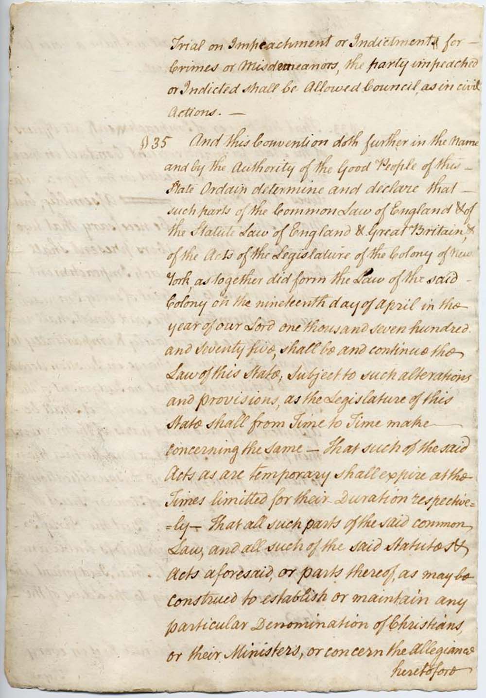 First Constitution of the State of New York page 21