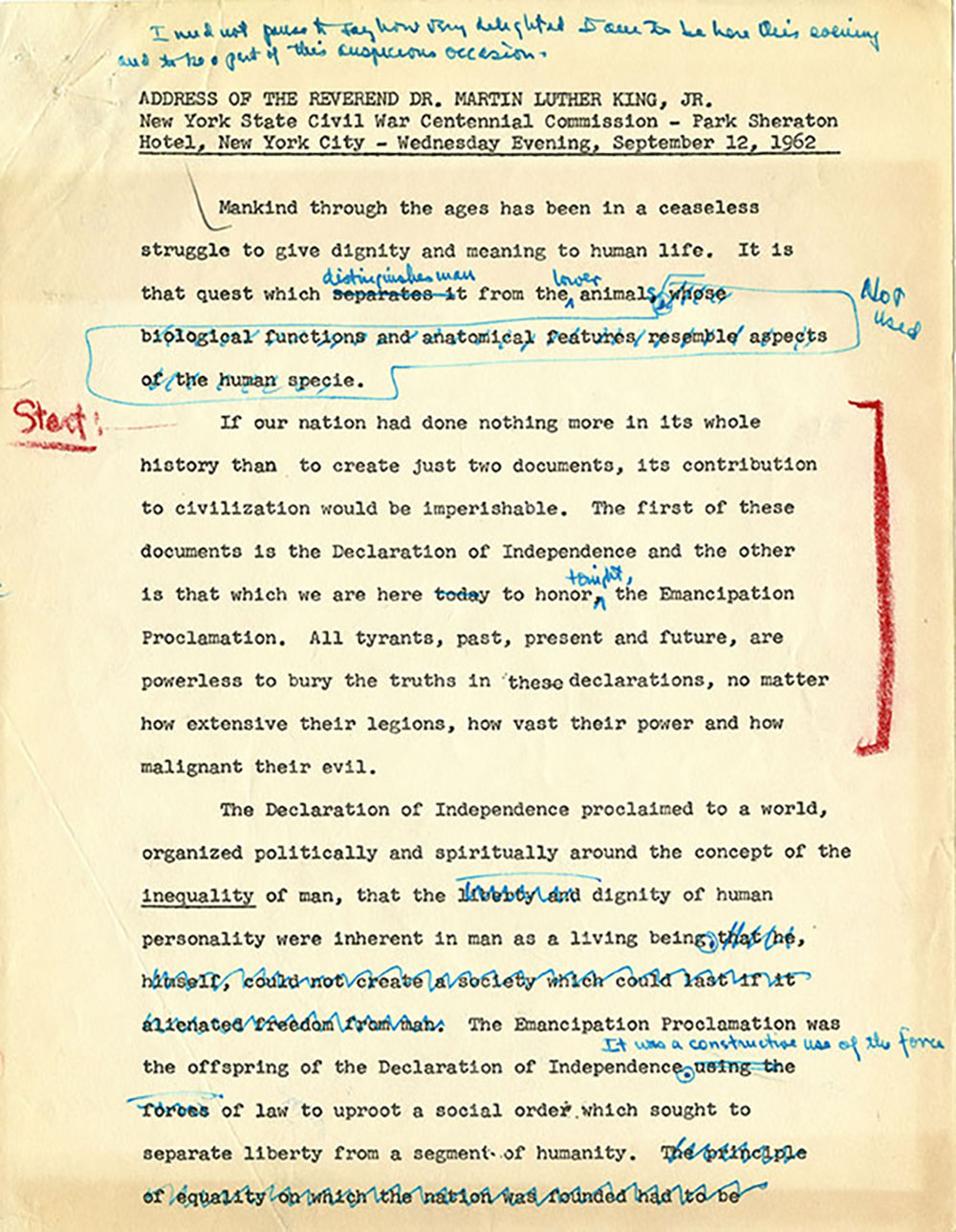 Address of the Reverend Dr. Martin Luther King, Jr. page 1