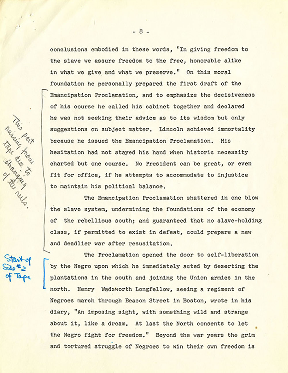 Address of the Reverend Dr. Martin Luther King, Jr. page 8