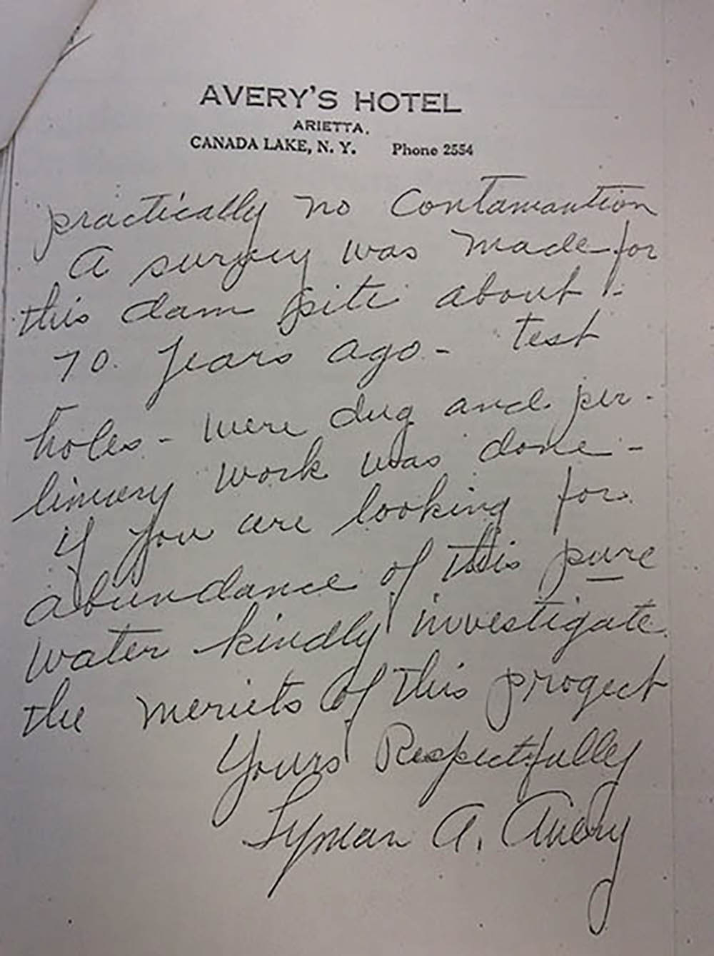 Letter. Lyman Avery to Governor Rockefeller page 2