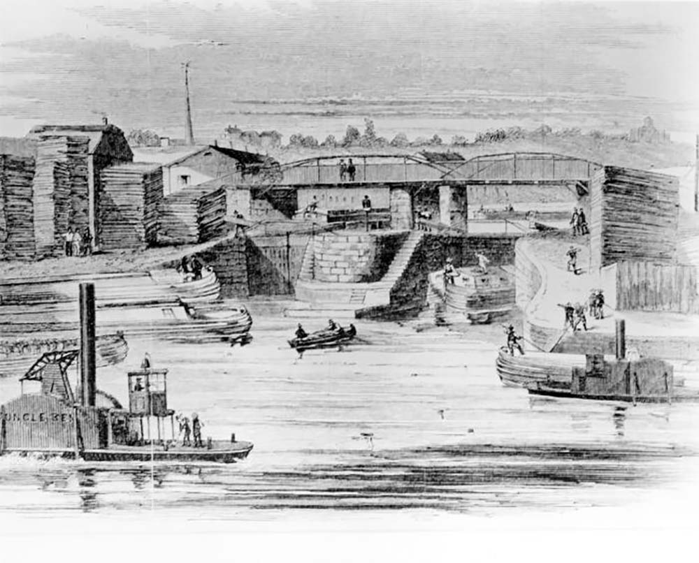 Erie Canal. Early Canal Illustration page 1