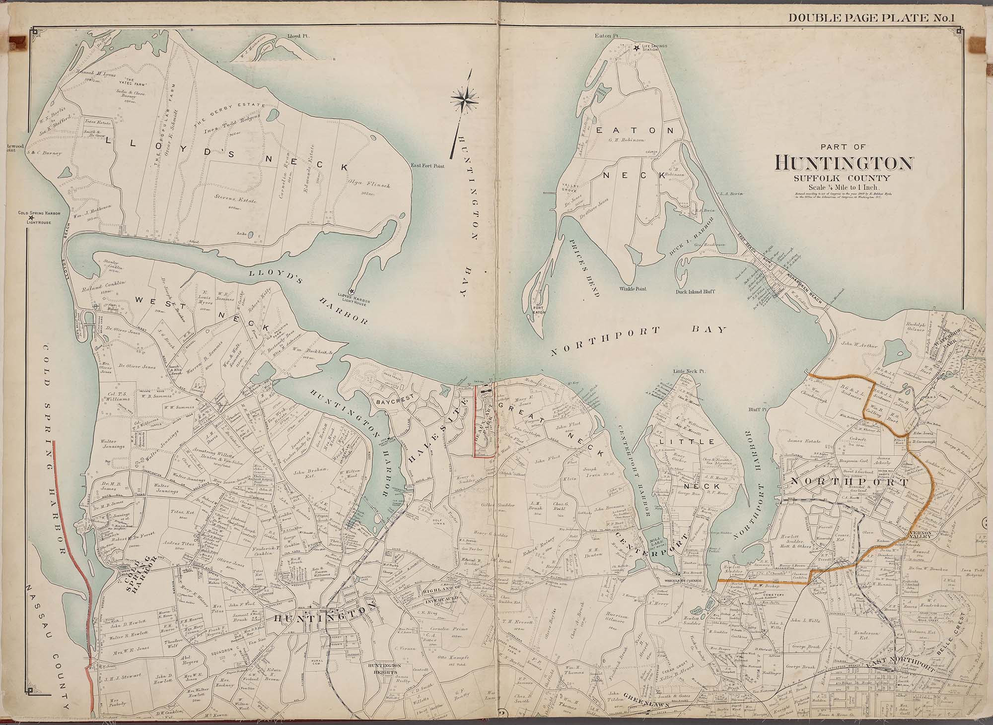 Suffolk County Map, V. 2, Double Page Plate No. 1 page 1