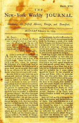 Load The New-York Weekly Journal (Zenger),  February 18, 1733 in Main Document Viewer