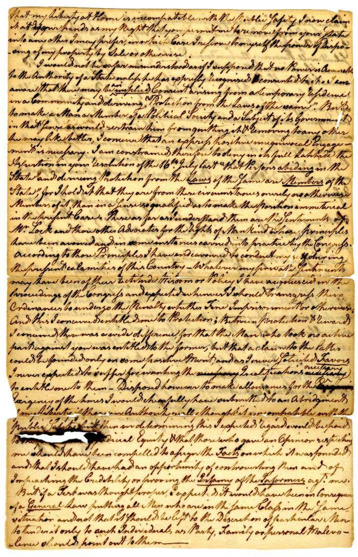 Letter to the Albany Committee, 1777 page 3