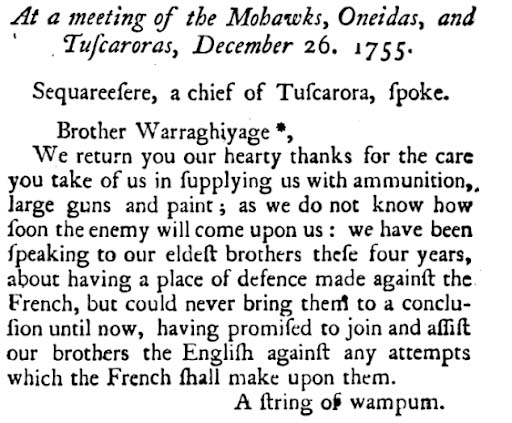 Speeches and treaties between William Johnson and the Haudenosaunee, 1755-1756. page 6