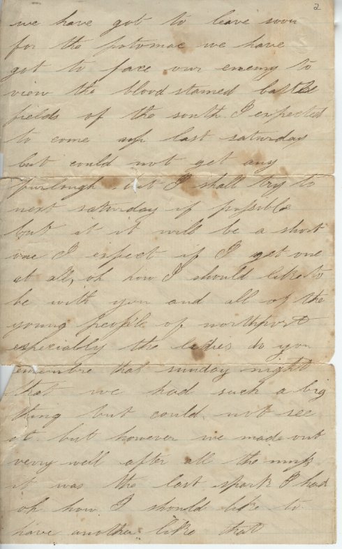 Load Civil War Francis Sammis Letter 2 in Main Document Viewer