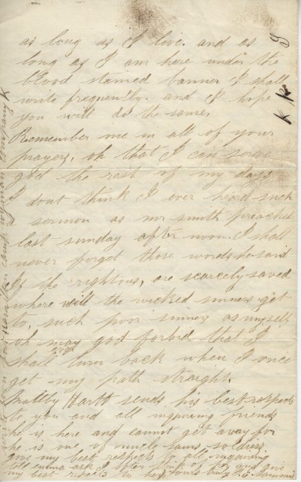 Civil War Francis Sammis Letter 3 page 3