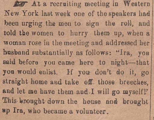 Suffolk Weekly Times, Civil War Recruiting 1862 page 3
