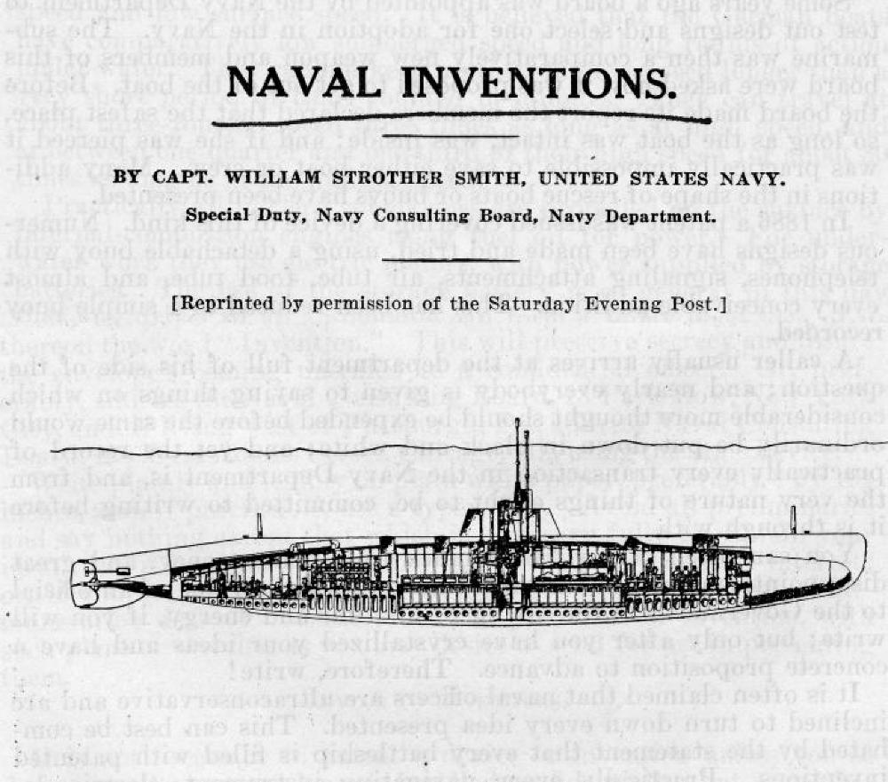 Naval Inventions Report Cover, World War I, New York State Defense Council, 1917-1918 page 1