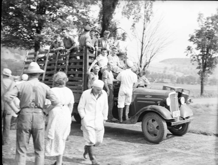 1939 Milk Strike, Truck with Strikers page 1
