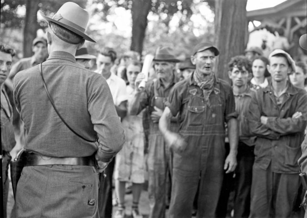 1939 Milk Strike in Delaware County, People with State Police 2 page 1