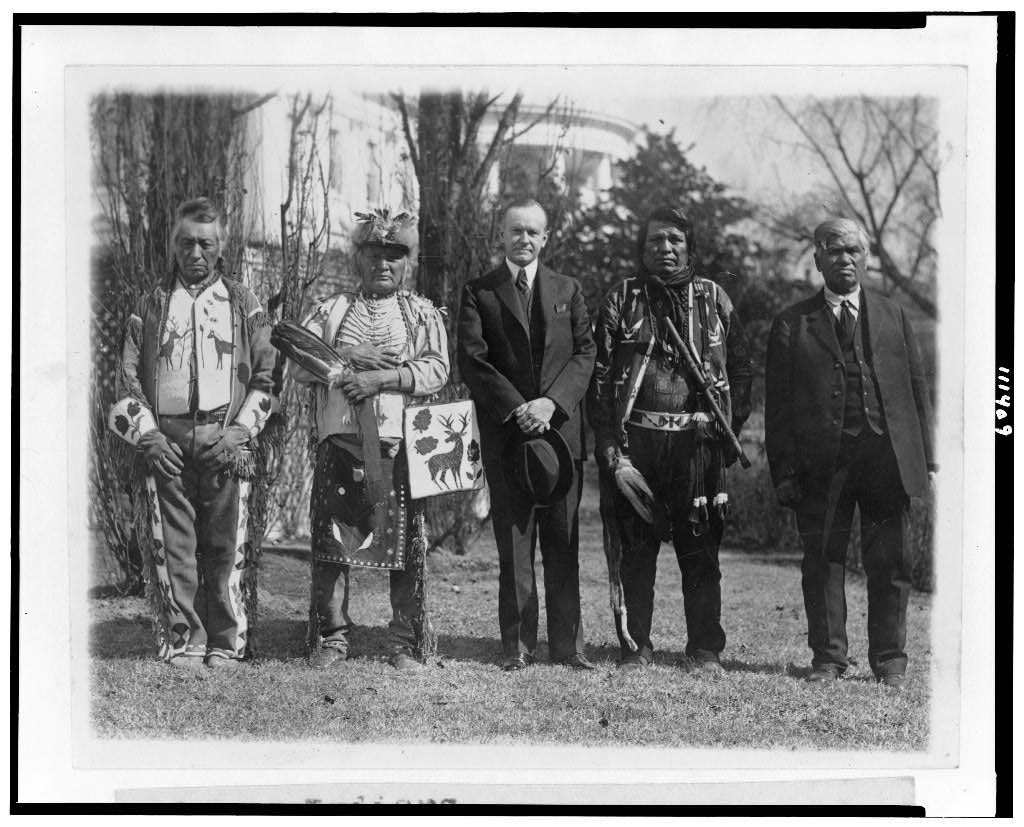 President Calvin Coolidge posed with Indigenous Peoples page 1