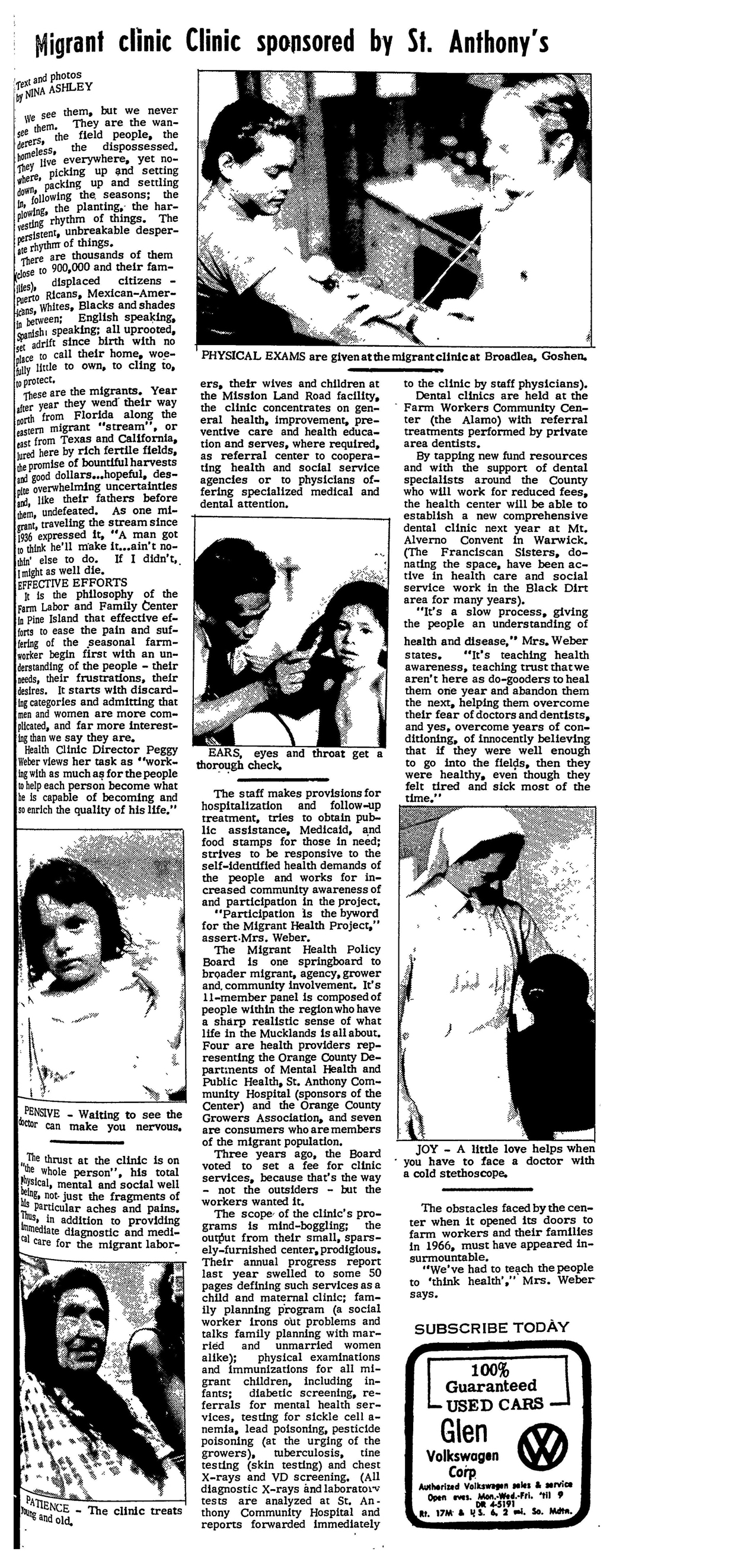 Migrant Clinic Sponsored by St. Anthony's page 1