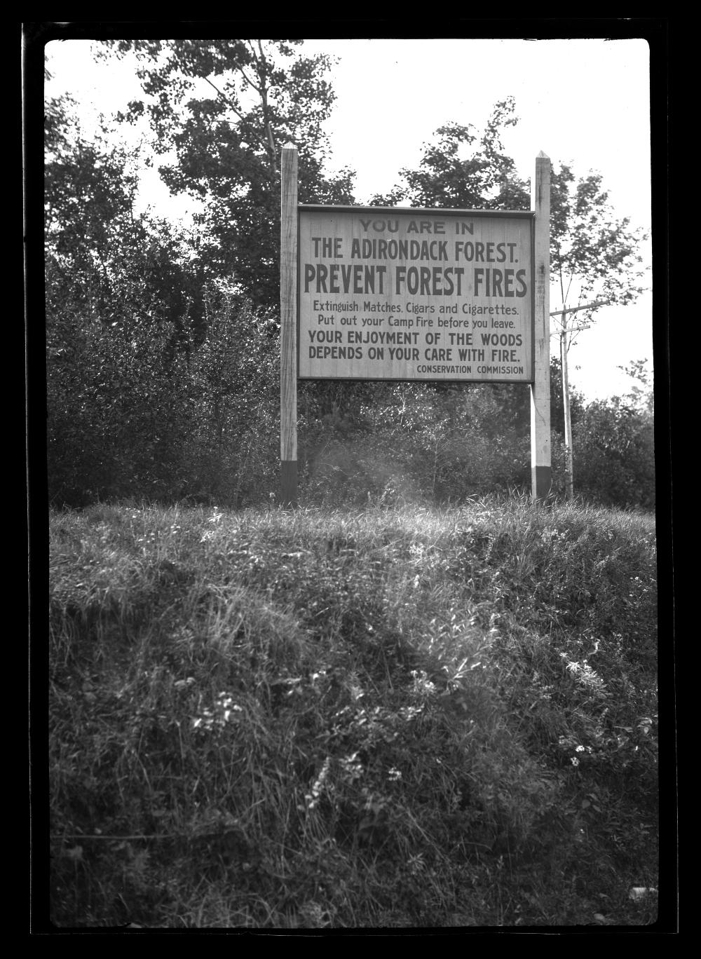 "Prevent Forest Fires" Sign, c. 1920 page 1
