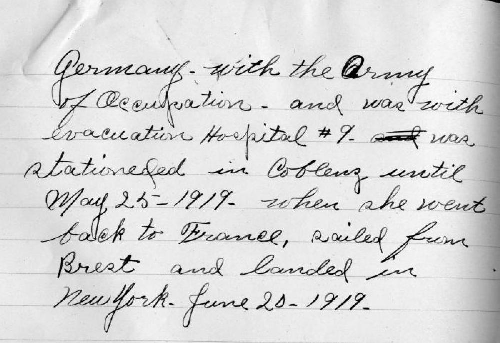 Louise Martha Jark, World War I Red Cross Nurse, Biography, c. 1919 page 3