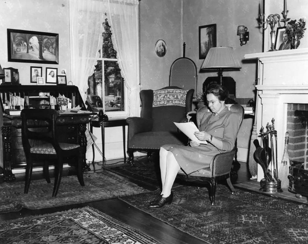 Dr. Blodgett, reading in her office page 1