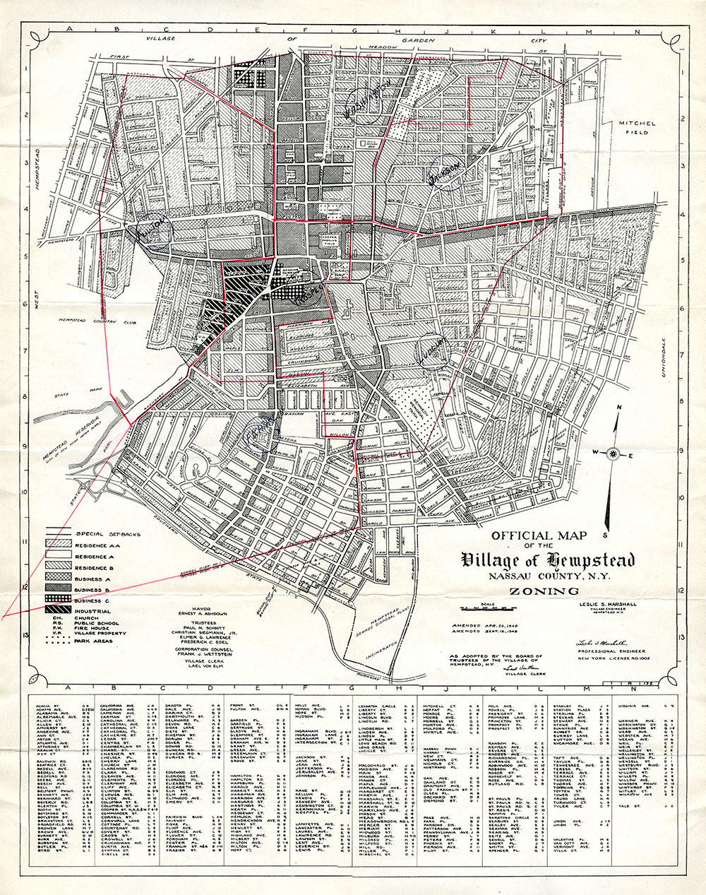 Map of Hempstead showing School Boundaries page 1
